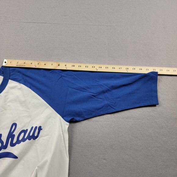 The Marathon Clothing Crenshaw Shirt Mens Small White Royal Raglan MRT88618 - Picture 10 of 10